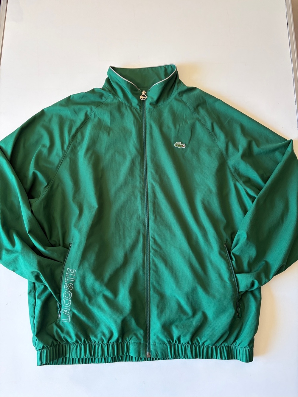 Vintage green Lacoste sport windbreaker jacket full zip alligator logo 7/192 XXL